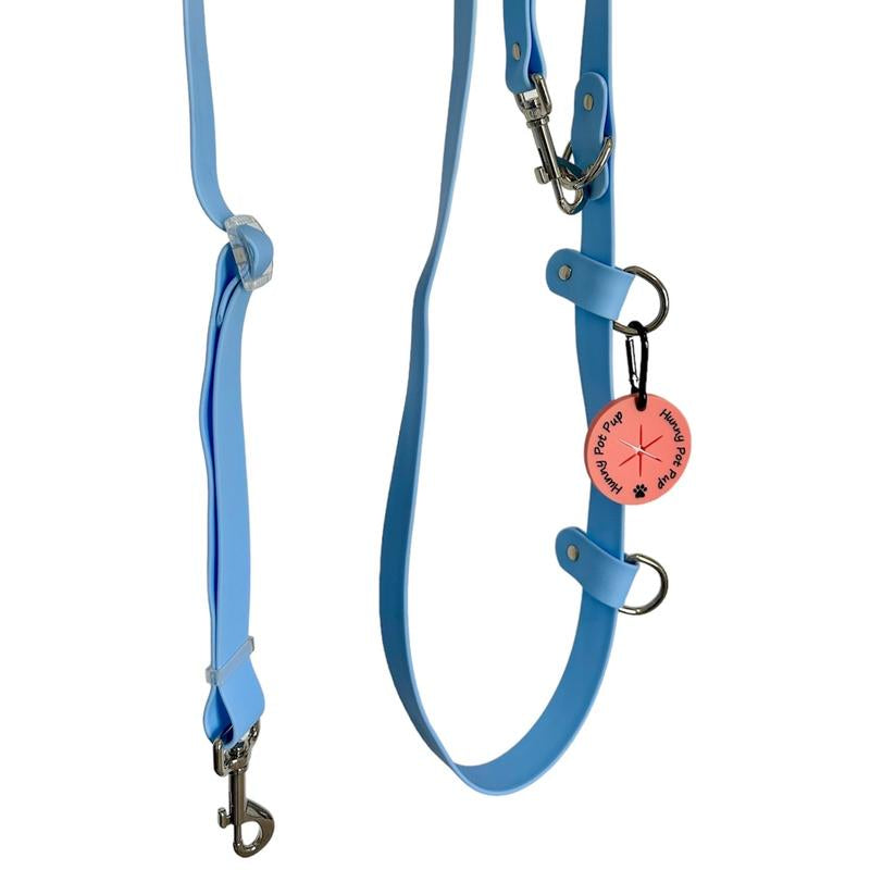 Hands Free Adjustable Dog Leash- Baby Blue