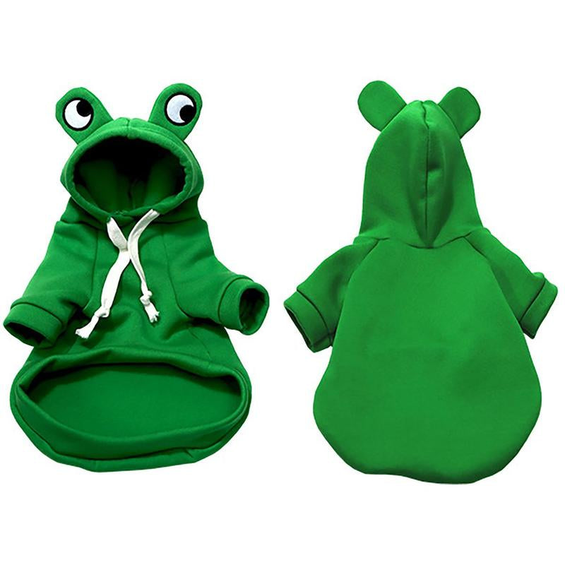 Frog Design Pet Hoodie- Small Pets Outfit for Puppies, small dogs & Cats
