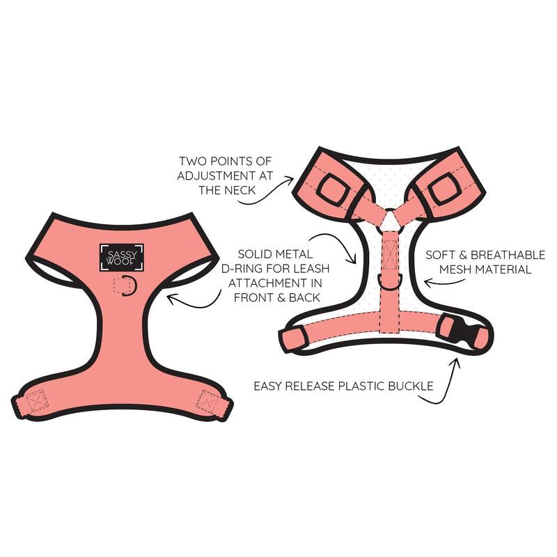 Dog Adjustable Harness - Berry Sassy