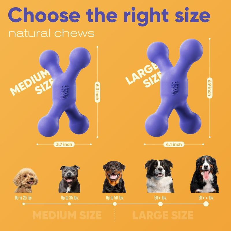 Durable Dog Chew Toys for Aggressive Chewers - 720° Free-Rolling, 80 Shore D Nylon Bones with Natural Bacon Flavor for Medium Dogs, Long-Lasting Teething Toys in Blue with Crinkle and Squeaky Features