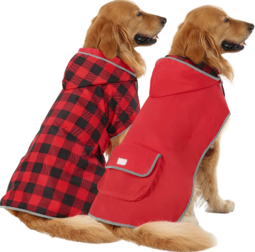 Reversible Hooded Dog Raincoat for Small, Medium, and Large Dogs!
