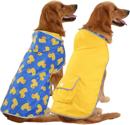 Reversible Hooded Dog Raincoat for Small, Medium, and Large Dogs!