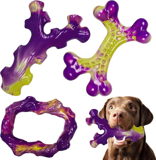 Durable 3-Pack Dog Chew Toys for Aggressive Chewers